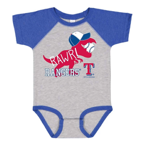 Soft As A Grape Baby Texas Rangers Rawr Onesie