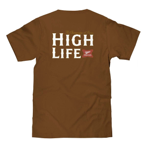 Men's Trau and Loevner Miller High Life Graphic T-Shirt Small Brown