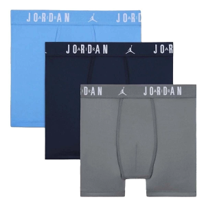 Boys' Jordan Flight Dri-FIT Boxer Briefs Underwear 3 Pack Large Blue