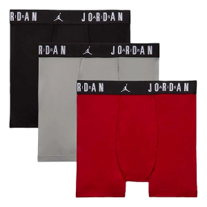 Boys' Jordan Flight Dri-FIT Boxer Briefs Underwear 3 Pack Large Red