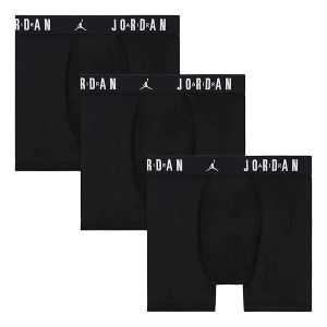 Boys' Jordan Flight Dri-FIT Boxer Briefs Underwear 3 Pack Medium Black