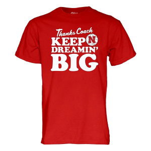 Nebraska Cornhuskers Blue 84 Volleyball Thanks Coach T-Shirt Medium Red