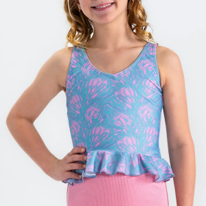 Girls' Janela Bay V Neck Peplum Swim Tankini Toddler 4T Pastel Floral
