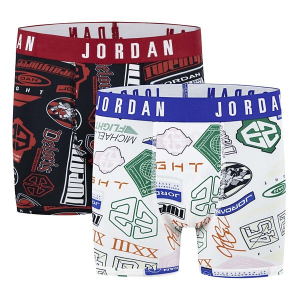 Boys' Jordan Essentials Boxer Briefs Underwear 2 Pack Large Sail
