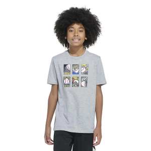 Boys' adidas Baseball Card T-Shirt Large Medium Grey Heather