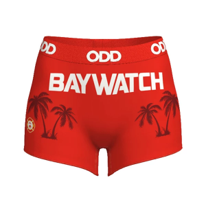 Women's ODD SOX Baywatch Boy Shorts Underwear XLarge Red