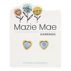 Mazie Mae Sapphire Heart Earrings Gold