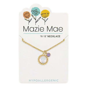 Mazie Mae Beaded White Opal Necklace