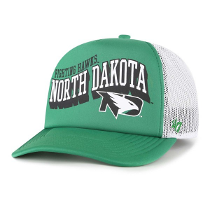 North Dakota Fighting Hawks 47 Brand Trucker Meander Adjustable Hat One Size Kelly Green