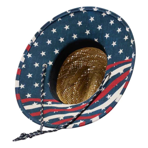 Kids' Hemlock Hat Co Printed Straw Sun Hat Toddler Stars and Stripes