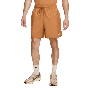 Men's Nike Club Woven Flow Shorts Medium Flax/White