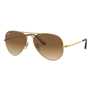 Men's Ray-Ban RB3689 Polarized Sunglasses Polished Arista Gold/Light Brown Gradient