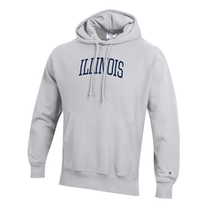 Illinois Fighting Illini Champion Hoodie 2XLarge Heather Grey
