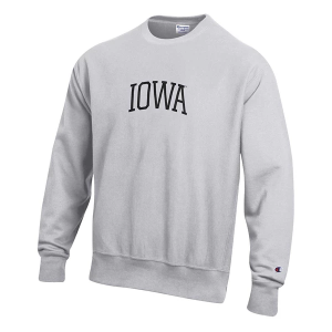 Iowa Hawkeyes Champion Crew 2XLarge Heather Grey