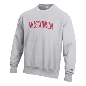 Wisconsin Badgers Champion Crew Medium Heather Grey