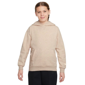 Kids' Nike Dri-Fit Standard Issue Fleece Hoodie Small Sanddrift/Pale Ivory