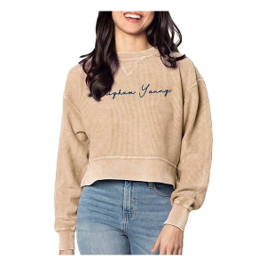 BYU Cougars Chicka-D Women's Crew Large Latte