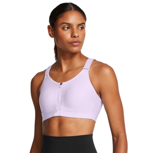 Women's Under Armour Fitness Infinity 2.0 High Zip Sports Bra Medium D/DD Salt Purple