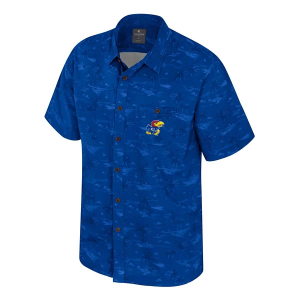 Kansas Jayhawks Colosseum Atmosphere Camp Button Up XLarge Royal