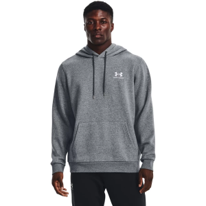 Men's Under Armour Icon Fleece Hoodie Small Pitch Grey Medium Heather/White
