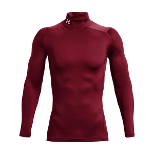 Men's Under Armour ColdGear Long Sleeve Compression Shirt Small Cardinal/White