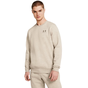 Men's Under Armour Icon Fleece Crewneck Sweatshirt Large Timberwolf Taupe Light Heather