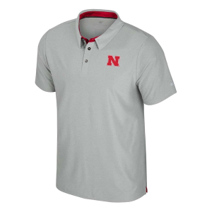 Nebraska Cornhuskers Colosseum Atomic Polo Medium Ash