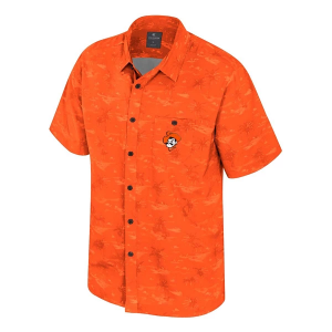 Oklahoma State Cowboys Colosseum Atmosphere Camp Button Up XLarge Orange