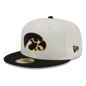 Iowa Hawkeyes New Era Chrome 59Fifty Fitted Hat 7 1/2 Ivory