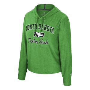 North Dakota Fighting Hawks Colosseum Women's Skipper T-Shirt 2XLarge Kelly Green