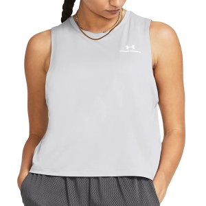 Women's Under Armour Vanish Energy Crew Neck Volleyball Tank Top Large Grey Heather/White
