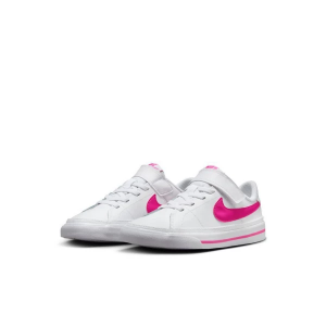 Girls' Nike Court Legacy Sneakers Little 13 Regular White/Laser Fuchsia