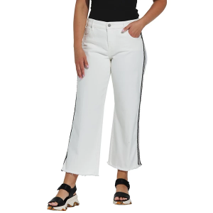 Women's Liverpool Los Angeles Stride Crop Wide Leg Jeans White 10 26