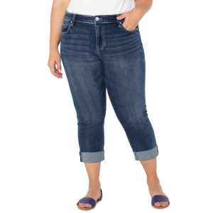 Women's Liverpool Los Angeles Charlie Crop Wide Rolled Cuff Skinny Jeans Wells 18 24