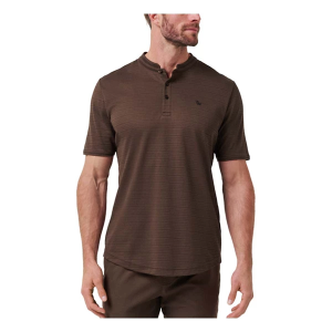 Men's TravisMathew Winning Record Long Sleeve Polo Small Brown