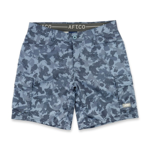 Men's Aftco Deckhand Chino Shorts 38 Navy Grinder Camo