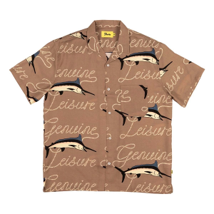 Men's Duvin Design Co. Catch Of The Day Button Up Shirt Medium Brown