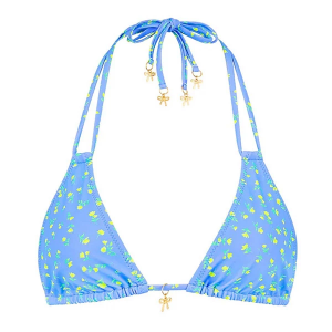 Women's Kulani Kinis Halter Bralette Swim Bikini Top Juniors Large Lemon Bloom