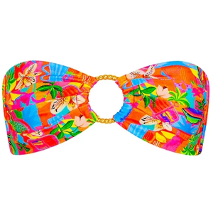 Women's Kulani Kinis Strapless Bandeau Swim Bikini Top Juniors Large Havana Haven