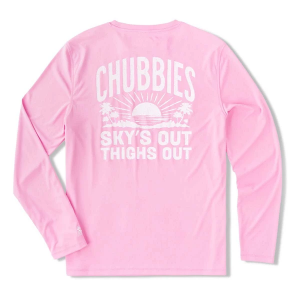 Men's Chubbies Sun Crewneck Long Sleeve T-Shirt XLarge The Pink n' Proud