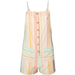 Girls' Billabong Wave Watch Jr Multi Stripe Romper Large Salt