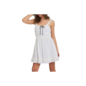Women's Le Lis Eyelet Frill Dress Small White