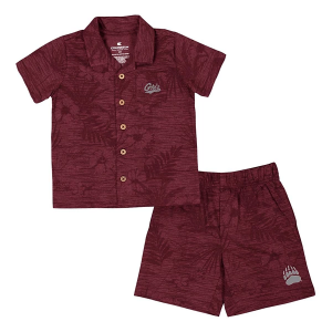 Colosseum Toddler Montana Grizzlies Fern Camp Shirt & Short Set