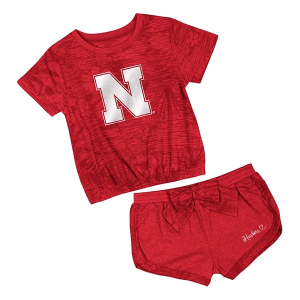 Colosseum Toddler Nebraska Cornhuskers Fern T-Shirt & Short Set