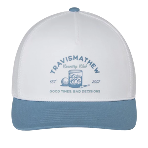 TravisMathew Men's Surf Warning Golf Snapback Hat One Size White