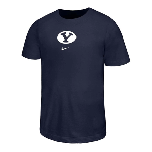BYU Cougars Nike Legend Over It Kids' T-Shirt Small Navy