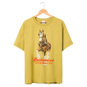 Junk Food Budweiser Clydesdale Pose T-Shirt XLarge Gold Olive