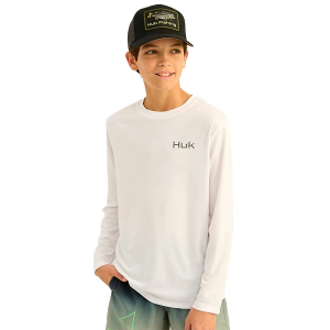 Kids' Huk KC Graphic Pursuit Long Sleeve T-Shirt XSmall White
