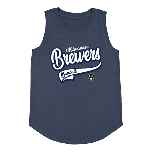Soft As A Grape Kids' Milwaukee Brewers Script Tank