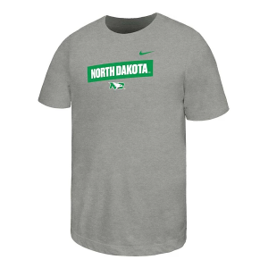 North Dakota Fighting Hawks Nike Core Kids' T-Shirt Large Grey Heather